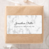 Wit Marmeren Hand Script Luxe Verzendadres Etiket (Insitu)