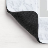Wit Marmeren Monogram Muismat (Hoek)