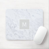 Wit Marmeren Monogram Muismat (Met muis)