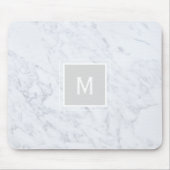 Wit Marmeren Monogram Muismat (Voorkant)