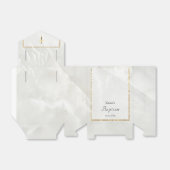 Wit marmeren ontwerp | Doop Bedankdoosjes (Uitgevouwen)