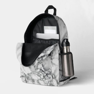 Wit Marmeren Ontwerp Gedrukte Rugzak
