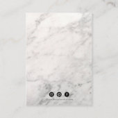 Wit Marmeren Oorbel Display Visitekaartje (Achterkant)