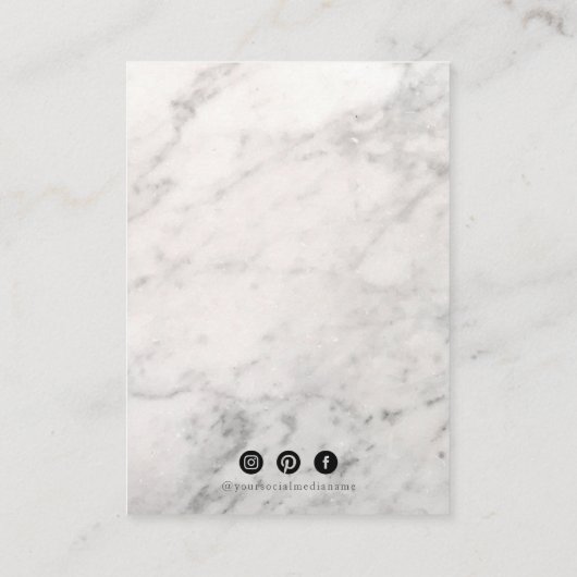 Wit Marmeren Oorbel Display Visitekaartje (Achterkant)