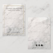 Wit Marmeren Oorbel Display Visitekaartje (Voorkant / Achterkant)