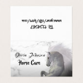 wit marmeren paard visitekaartje (Buitenkant ongevouwen)