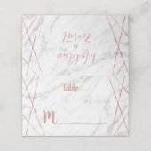 Wit Marmeren Roos Gouden Driehoek Lijn Tafel Zitpl Plaatskaartje (Buitenkant ongevouwen)