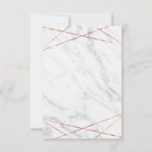 Wit Marmeren Roos Gouden Geometrische Bruiloft RSV RSVP Kaartje (Achterkant)