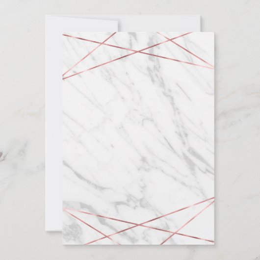 Wit Marmeren Roos Gouden Verjaardagsfeestuitnodigi Kaart (Achterkant)