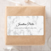 Wit Marmeren Script Luxe Elegant Verzending Etiket (Insitu)