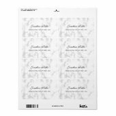 Wit Marmeren Script Luxe Professionele Verzending Etiket (Full Sheet)