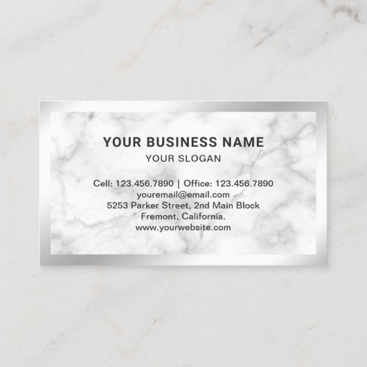 Wit Marmeren Staal Rooftop Zonnepanelen Visitekaartje (Achterkant)