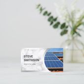 Wit Marmeren Staal Rooftop Zonnepanelen Visitekaartje (Staand voorkant)