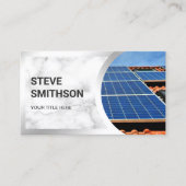 Wit Marmeren Staal Rooftop Zonnepanelen Visitekaartje (Voorkant)