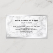Wit Marmeren Staal Zilveren Foto Makelaar Visitekaartje (Achterkant)