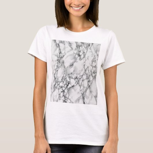 Wit marmeren T-shirt (Voorkant)