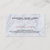 Wit Marmeren Textuur Rood & Zwart Accent Visitekaartje (Achterkant)