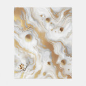 Wit & Mat Goud Marmeren Textuur Achtergrond Ontwer Fleece Deken (Voorkant)