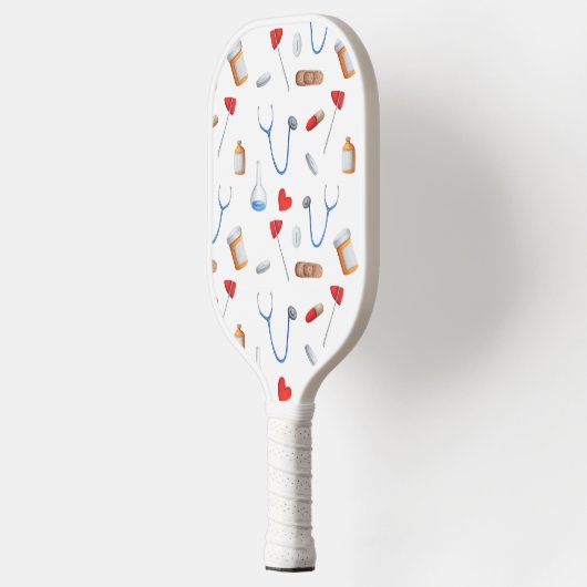 wit medisch patroon pickleball paddle (Links)