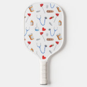 wit medisch patroon pickleball paddle (Voorkant)