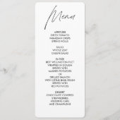 Wit menu Wit rondbruiloft in gewoon script (Voorkant)