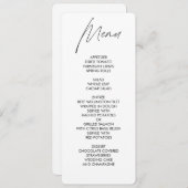 Wit menu Wit rondbruiloft in gewoon script (Voorkant / Achterkant)