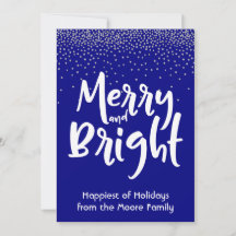 Wit Merry and Bright met marineblauw & zilver conf
