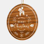 Wit Merry Christmas Ornament Mahogany Wood (Links)