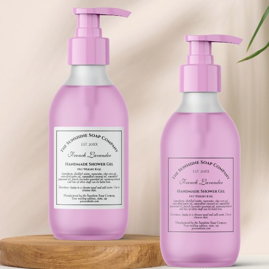 Wit met Black Text Cosmetics Label 2,5" x 2,5"