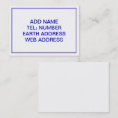 Wit met blauw Lijst Visitekaartje (Voorkant / Achterkant)