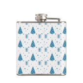 WIT MET BLAUWE KERSTBOMEN STERREN CADEAUS HEUPFLES (Achterkant)