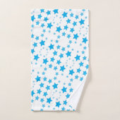 Wit met blauwe ster print handdoek set (Handdoek)