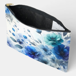 WIT MET BLAUWE WATERVERF BLOEMEN ETUI