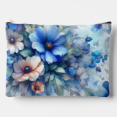 WIT MET BLAUWE WATERVERF BLOEMEN ETUI (Voorkant)