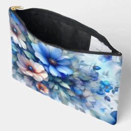 WIT MET BLAUWE WATERVERF BLOEMEN ETUI