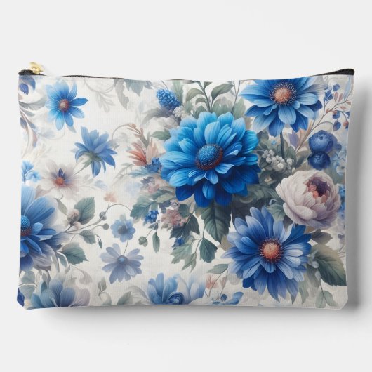WIT MET BLAUWE WATERVERF BLOEMEN ETUI (Voorkant)