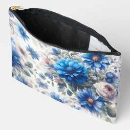 WIT MET BLAUWE WATERVERF BLOEMEN ETUI
