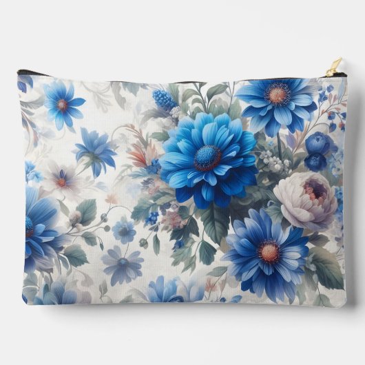 WIT MET BLAUWE WATERVERF BLOEMEN ETUI (Achterkant)