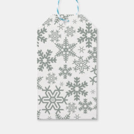 WIT MET BLAUWE WINTERVLOKKEN CADEAULABEL