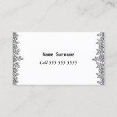 Wit met bloemen Visitekaartje (Achterkant)