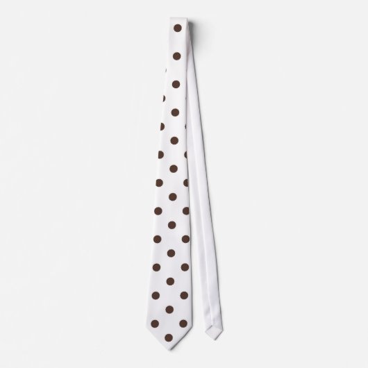 Wit met Bruine Kleur Dot (Kerst 9) Mannen Stropdas (Voorkant)