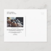 Wit met de hand geschreven wijzig de datum foto aankondigingskaart (Achterkant)