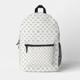 Wit met een kleurrijk geometrisch patroon bedrukte rugzak