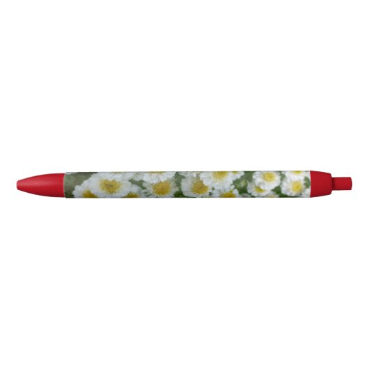 Wit met geel hart Bloemen Rood Zwarte Inkt Pen (Voorkant)