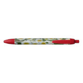 Wit met geel hart Bloemen Rood Zwarte Inkt Pen (Achterkant)