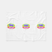WIT MET GEKLEURDE CIRKELS FLEECE DEKEN (Voorkant (Horizontaal))