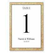 Wit met gekrenkte gouden rand huwelijk kaart (Voorkant)