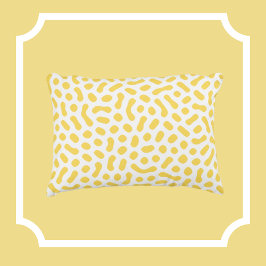 Wit met Gele Jelly Bean-achtige vormen Accent Kussen