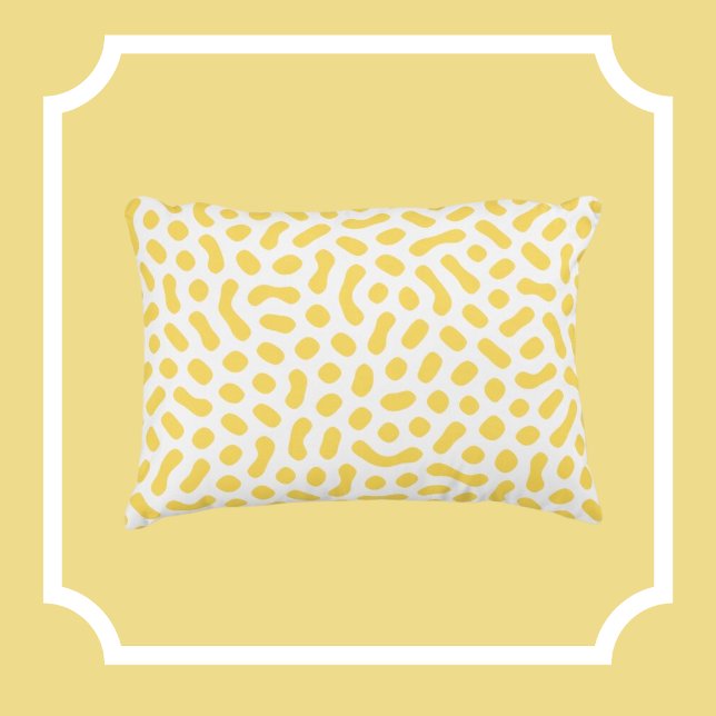 Wit met Gele Jelly Bean-achtige vormen Accent Kussen (Creator heeft geüpload)