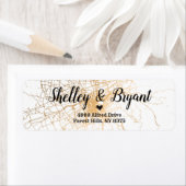 Wit met gouden abstracte bruiloft etiket (Insitu)